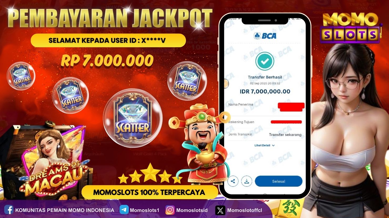 MOMOSLOTS JACKPOT SLOT DREAMS OF MACAU